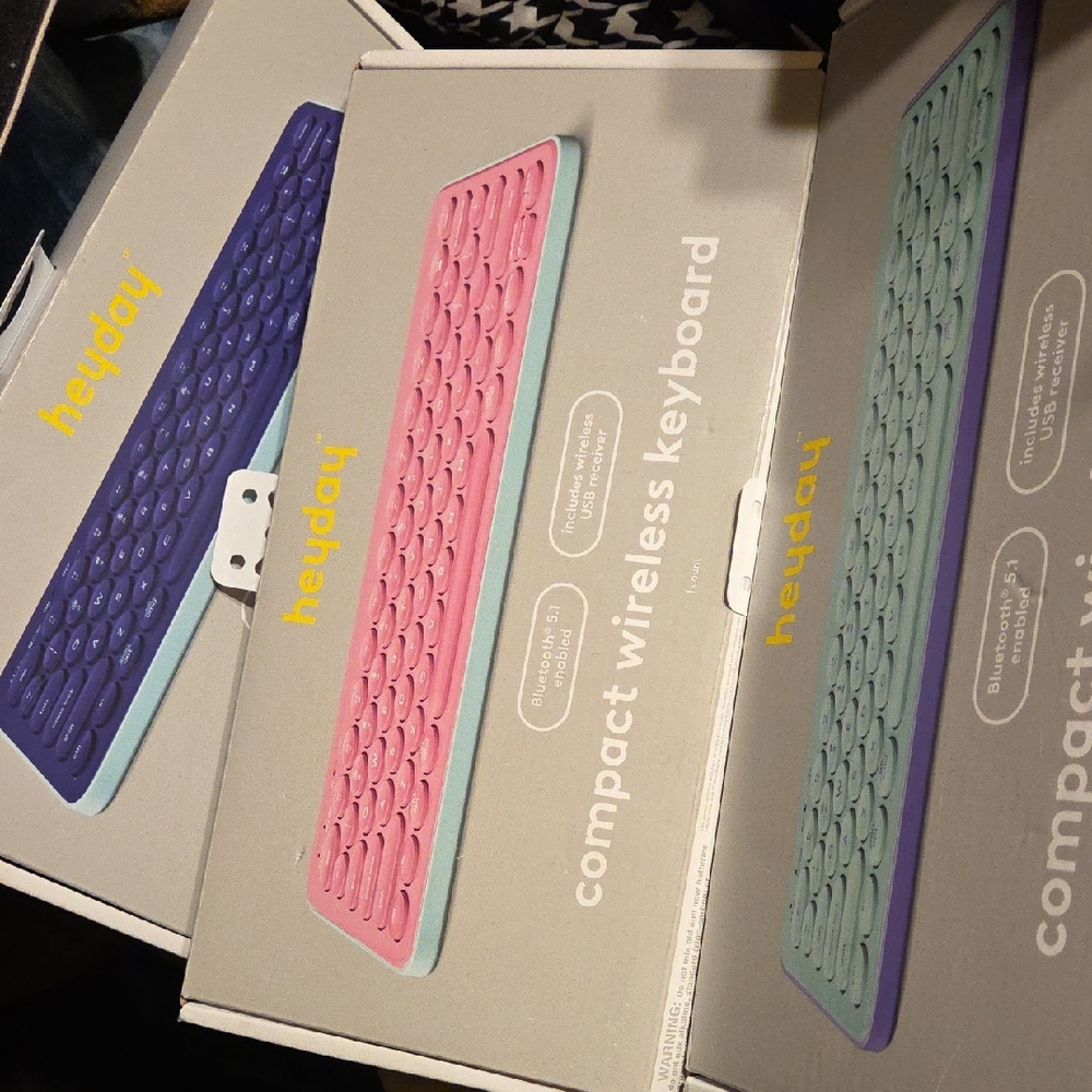 Heyday Wireless Keyboards in Blue, Pink, and Green. Price For Each One.